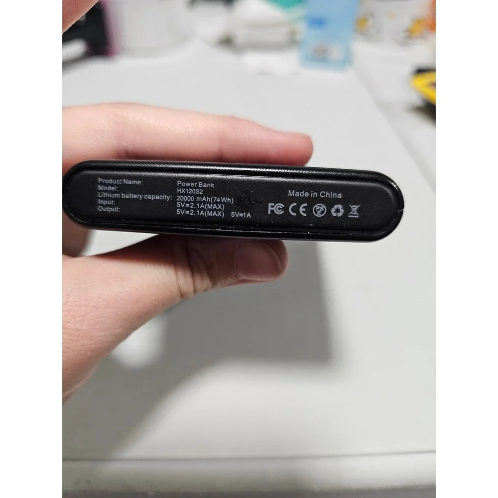 HX120S2 Black Portable charger 20000mAh Power Bank Ultra Slim Fast Charging